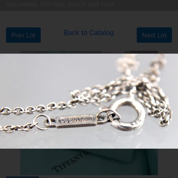 Tiffany & Co. Sterling Silver Necklace and teddy bear Pendant, adjustable. - Picture 6 of 8